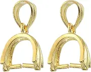 uxcell 2Pcs 925 Sterling Silver Pinch Bail, 15mm Pendant Clasp Pendant Bail Connector Pinch Clip Bail Clasp for Jewelry Making Supplies Bracelet Necklace DIY Craft, Gold