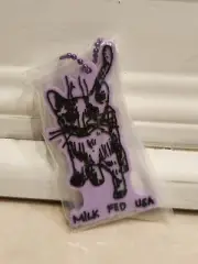 Milkfed brand Purple Cat Milk Fed USA Gacha Rubber Mascot Keychain
