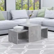 Coffee Table Set Concrete Grey 100x48x40 cm Chipboard