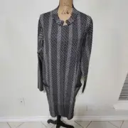Tahari Chevron striped heavy weight cardigan long coatigan plus size 3X NEW!!!