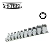 Selta Taiwan 10pc 1/4" & 3/8" Dr. Torx E-Star Female Socket Set: E4-E18