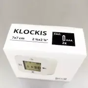 IKEA KLOCKIS Clock w/ Alarm Timer Date Day Temp – Digital LCD Battery Mini White