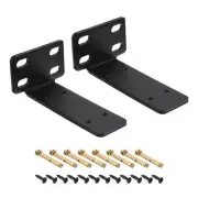 Shelf Brackets, 2Pcs 63x145mm Cold Rolled Steel Floating Shelves Bracket (Black)