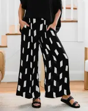 Bonnie Pant - Black/White, 26 / Black White