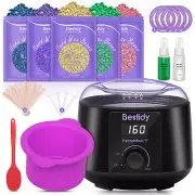 Waxing Kit Wax Warmer, Digital Wax Kit with Hard Wax Beads for Women and Men