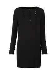 Black Buttoned Mini Dress