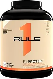 Rule1 R1 100% Whey Protein Isolate and Hydrolysate Protein Powder 4.84 lb, Vanilla Creme Naturally Flavoured (72 Servings)