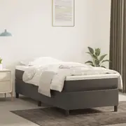 vidaXL Box Spring Bed with Mattress Dark Grey 106x203 cm King Single Size Velvet