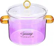 FELTECHELECTR Borosilicate Glass Cooking Pot Double Handle Stew Pot Soup Maker Heat Resistant Glass Saucepan