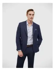 [Politix] Pinstripe Tailored Jacket in Navy