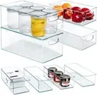 8-Pack Clear Stackable Pantry Organizer Bins - Fridge, Kitchen, Freezer Storage