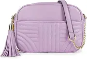 [EVVE] Quilted Crossbody Bags for Women - Stylish Camera Bag with Tassel - Lightweight Medium Size Shoulder Purse