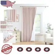 Short Pink Bailey Pinch Pleat Blackout Curtains 63” - Elegant Thermal Drapes