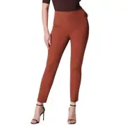 NWT Spanx On-The-Go Ankle Slim Straight Pants in Bronze Glow Size Large