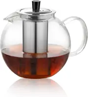 1500M Glass Teapot with Removable Stainless Infuser(52Oz), Stovetop Safe Large T