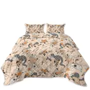 Floral Goat Skulls Coverlet