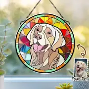 Personalized Pet Portrait Glass Suncatcher, Pet Memorial Gift, Pet Sympathy Gift