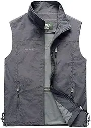 [AKTQL88] Men's Gilet Outdoor Multi-Pocket Jacket Sleeveless Casual Fishing Photography Vest Breathable Travel Vest