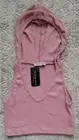Women’s mauve pink hooded sleeveless crop top extra Small
