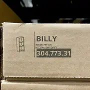 IKEA BILLY Bookcase with 2 Adjustable Shelves, Black Oak Effect, 15¾x11x41¾" NEW