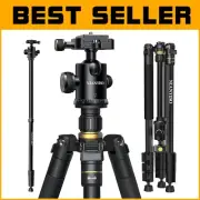 77" Lightweight Aluminum DSLR Tripod with 360° Ball Head - Travel Essential