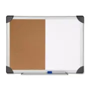 Lorell Dry Erase/cork Board Combination - 18" Height X 24" Width - Natural Cork