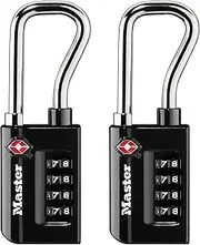 Master Lock 4696T, Pack of 2 Set Your Own Combination TSA Approved Luggage Lock, 2 Pack, Black