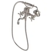 Lillian Exposed Bath Tap Set with Hand Shower, Brushed Nickel