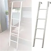 White Bunk Bed Ladder Loft Bed Ladder with Adjustable Hooks, Loft Bed Side Ladder for Bunk Trailers and Campervans, Load 150kg/330lbs (Size : 1.55m/61 Inch)