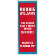Robbie Williams "Supreme" Unframed Promo Daybill Poster
