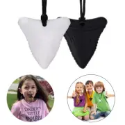 New Kids Chewlelry Shark Tooth Necklace Autism ADHD Sensory Chew Teething Toy