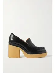 [Chloé] Chloé - Jamie Scalloped Leather Platform Loafers - Black - IT40 IT 40 Black