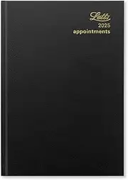 Letts of London 2025 Standard A5 Day to Page Diary - Black