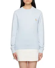 fox logo-appliqué cotton sweatshirt M White