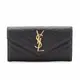 [二手] 【YSL】SAINT LAURENT Monogram 皮革 信封式 扣式 皮夾 長夾 黑+金色 黑金 金扣