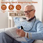 Hands Free Magnifying Glass Adjustable Neck Wear Magnifier Large Square--