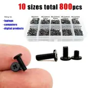 800x M2M2.5M3 Phillips Flat Thin Wafer Head Laptop Computer Screw Bolt Kit Set