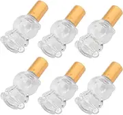 IWOWHERO 6Pcs Bear Shaped Essential Oil Roller Bottles Refillable Glass Containers for Perfume Leak Design for Travel and present Giving Convenient Roll Application