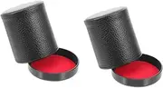 Totority Dice Cup 2 Sets Silent Leather Sieve Cup Compact Dice Holders Stacking Cups Silence Shaking Game Dice Cups Dice Shaking Cups Table Game Props Professional Dice Shaker Cup Red Plastic