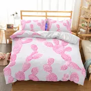 Pink Cactus Duvet Cover Set