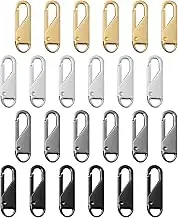 HAIKING Replacement Metal Zipper, 24 PCS Universal Detachable Zipper Pull Kit for Suitcases, Coat, Boots, Jacket, Backpacks (4 Colors)