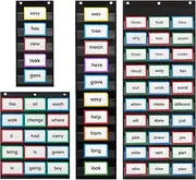Essex Wares - 9"x22", 9"x44", 17"x22", and 17"x44" Pocket Chart, Black - Sturdy Variety Pack Pocket Chart for Classroom for Sentence Strips - Easy to Use & Hang, Reusable Black Pocket Chart