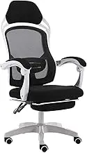 Office Chair Seat Back Adjustable Lifting Swivel Chair Mesh Fabric High-Back Chair with Foot Pad Computer Chair Ergonomics