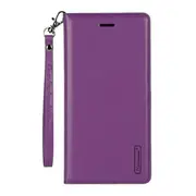 For Apple iPhone 12 Pro Max Hanman Leather Wallet Case Flip Card Holder Slots Magnetic Shockproof Cover (Navy Blue)