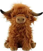 Scottish Highland Cow Plush, Cute Realistic Cow Stuffed Animals Soft Farm Plushie Toy, 12in Highland Cow Accompany Plush Toy Birthday Gifts for Kids Adults