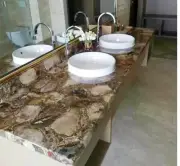 Petrified Wood Washing Basin Series Bathroom Countertop, Vanity Top Slabs