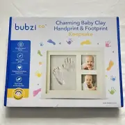Bubzi Co Charming Baby Clay Handprint & Footprint Keepsake Picture Frame Sealed