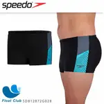 【SPEEDO】男孩運動四角泳褲 DIVE 黑灰藍 SD812872G028