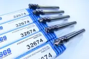 LOT ( 5 PCS ) KYOCERA SGS 32674 CARBIDE 1/4" V-CARB END MILLS MACHINIST TOOLS
