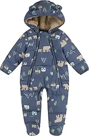 [HUGGIES] Unisex Baby Sherpa Lined Footed Snow Suit